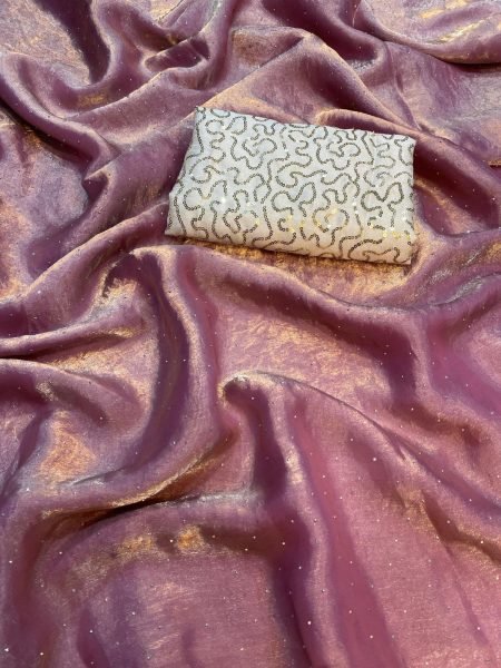 Practical Mauve Women's Space Soft Silk Saree with Heavy Blouse For Wedding  Silk Sarees Wholesale