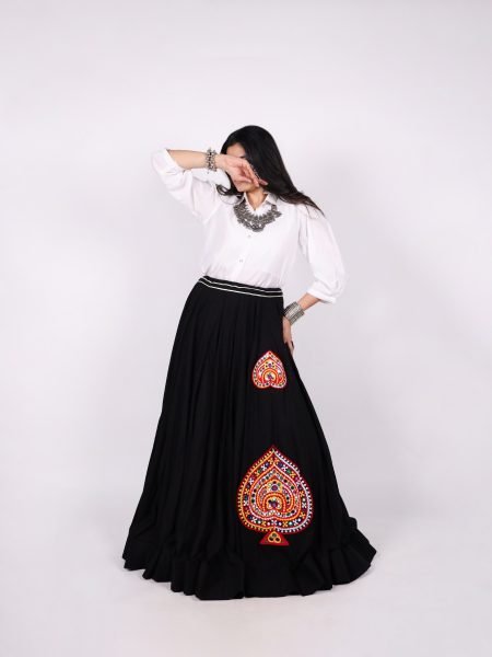 Practical Navratri Black Ghaghra Skirt with Canvas   Inner Stitching at Manufacturer   Lehenga