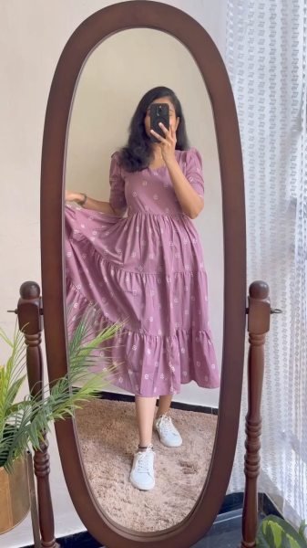 Practical Purple Designer Rayon Digital Print Kurti for Women Western Ladies Top Wholesale