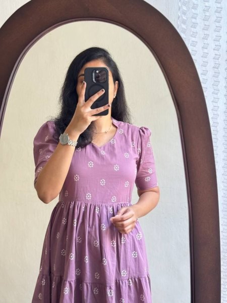 Practical Purple Designer Rayon Digital Print Kurti for Women Western Ladies Top Wholesale