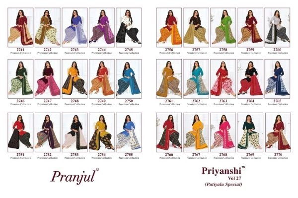 Pranjul Priyanshi Vol 27 Cotton Dress Material   36 pcs Catalogue   Punjabi Dress Materials Wholesale
