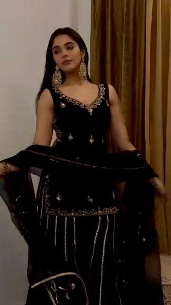 Precious Viscose Velvet Top   Sharara with Both Side Sequence Work for Party   Engagement Wear Ready To Wear Collection