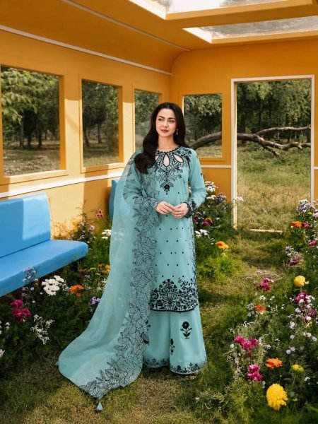 Premium Aqva Blue Satin Rayon Long Kurti Set With Beautiful Neck Design At Wholesale Rate Ready To Wear Collection