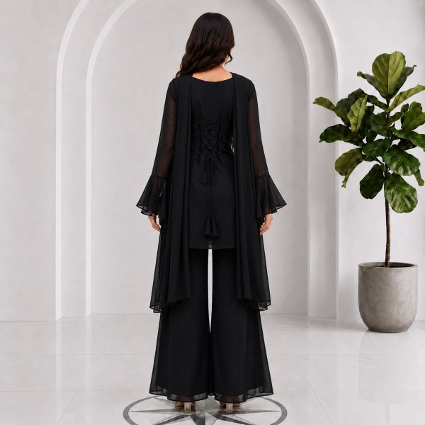 Premium Black Party Wear Soft Georgette Palazzo Suit Set for Women Full Set Kurti