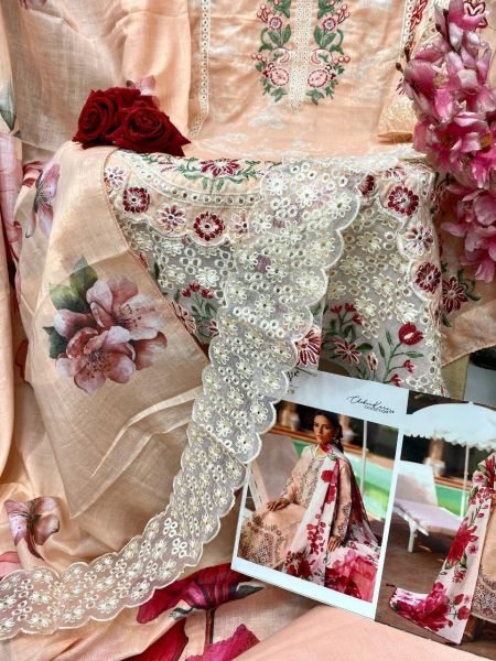 Premium Cemric Cotton Chikankari Patch Work Salwar Kameez with Cutwork Wholesale Price Pakistani Suits Wholesale