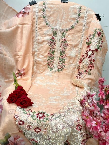 Premium Cemric Cotton Chikankari Patch Work Salwar Kameez with Cutwork Wholesale Price Pakistani Suits Wholesale