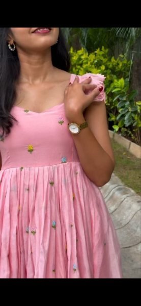 Premium Baby Pink Chanderi Cotton Casual Wear Dress Western Ladies Top Wholesale
