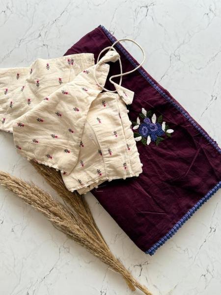 Premium Chanderi Cotton Saree with Knot Anchor Work & GPO Lace Border Cotton Sarees Wholesale