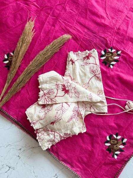 Premium Chanderi Cotton Saree with Knot Anchor Work & GPO Lace Border Cotton Sarees Wholesale