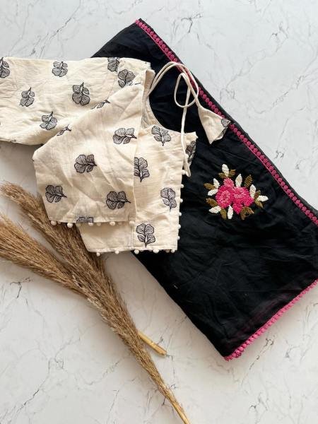 Premium Chanderi Cotton Saree with Knot Anchor Work & GPO Lace Border Cotton Sarees Wholesale