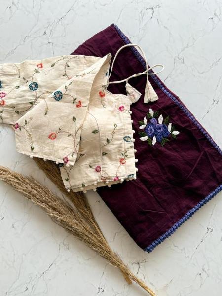 Premium Chanderi Cotton Saree with Knot Anchor Work & GPO Lace Border Cotton Sarees Wholesale