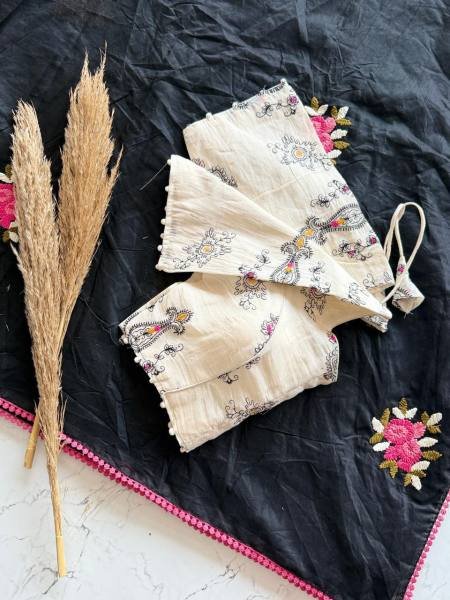 Premium Chanderi Cotton Saree with Knot Anchor Work & GPO Lace Border Cotton Sarees Wholesale