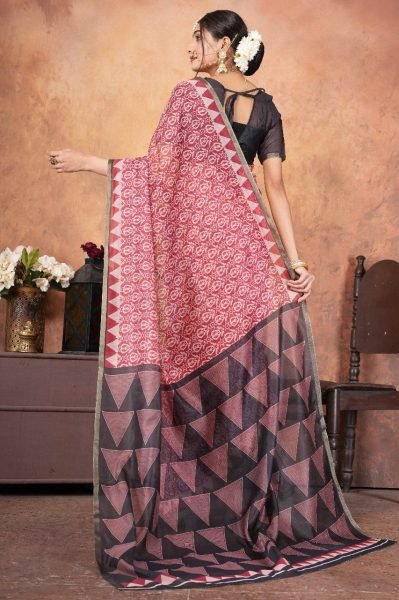 Premium Chanderi Silk Saree with Artistic Digital Print & Golden Edge Finish Printed Cotton Sarees Wholesale