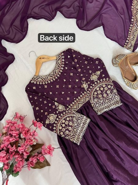 Premium Chinon Anarkali Gown with Georgette Dupatta for Diwali Anarkali Kurtis 