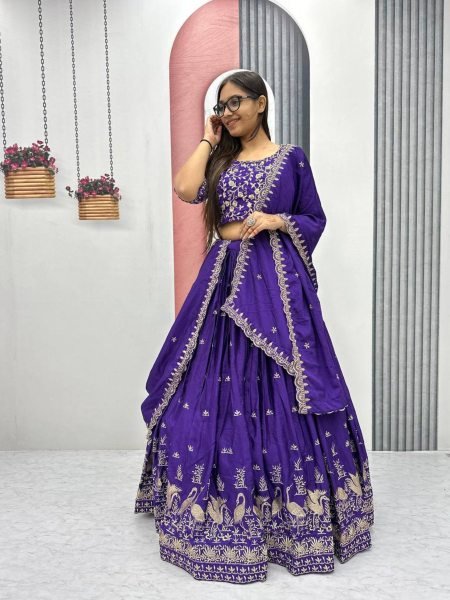 Premium Chinon Embroidered Ready to Wear Lehenga Choli Party Wear Collection by Online Garment Dealer New Launch at Best Price  Lehenga