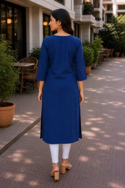 Premium Cotton Embroidered Single Kurti for Women for Everyday Wear Cotton Kurtis Wholesale