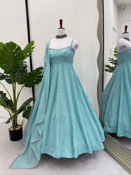 Premium Crunch Silk Flared Suit with Pant & Dupatta Luxe Look for Every Celebration Anarkali Kurtis 