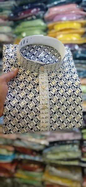 Premium Designer Kurta Pyjama Set for Men Heavy Embroidery Work with Self Lehariya   Sequence Work Ready to Wear at Wholesale Price Kurta Pajama Wholesale