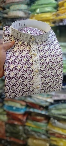 Premium Designer Kurta Pyjama Set for Men Heavy Embroidery Work with Self Lehariya   Sequence Work Ready to Wear at Wholesale Price Kurta Pajama Wholesale