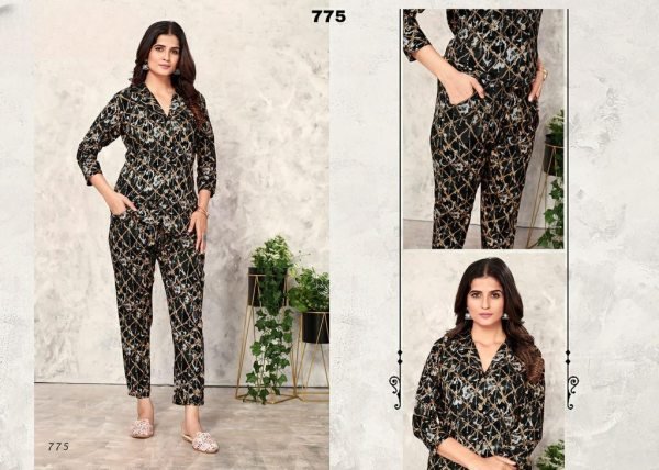 Premium Designer printed black colour cod Set Collection  CO ORD Sets