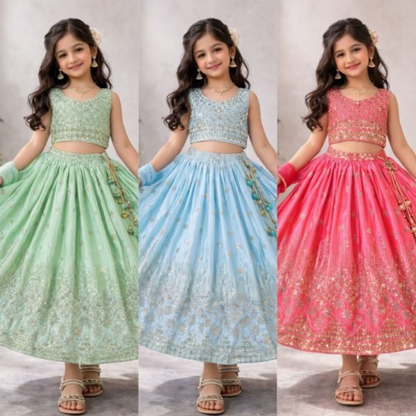 Premium Embroidered Mint Green Net Lehenga Choli Set Designed For Festive Wear Girls Wear