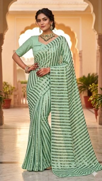 Premium Green Bollywood Party Wear Saree at Manufacturer Price Bollywood Fancy Sarees Wholesale