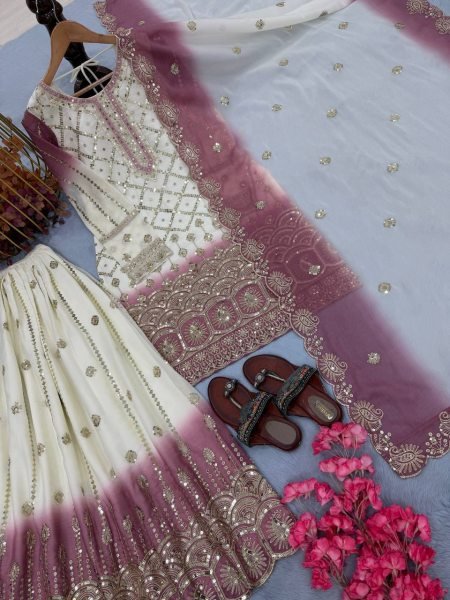 Premium Heavy Embroidered Georgette Palazzo Suit Ready To Wear Collection