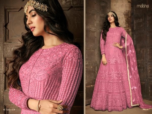  Premium heavy net designer gown style fancy party wear anarkali gown cum salwar suit maisha 7201 color Anarakali Gown Wholesale
