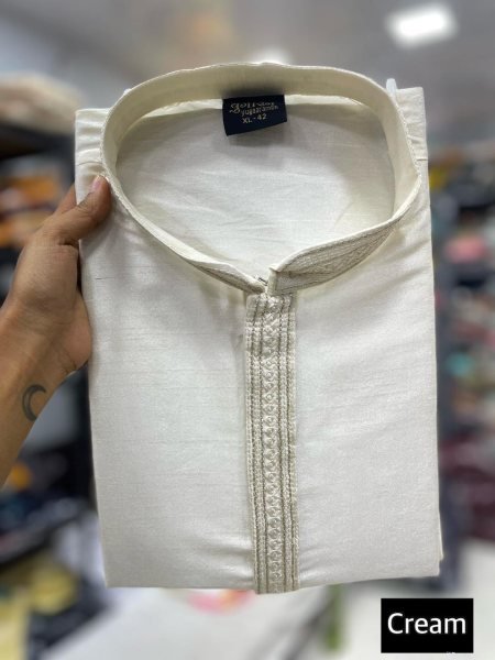 Premium Heavy Silk With Embroidery Mens Kurta Pajama   Kurta Pajama Wholesale