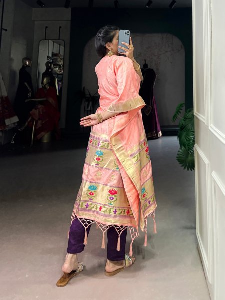 Premium Jacquard Paithani fabric Kaftan 