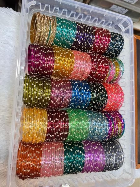 Premium Jelly Bangles Combo Set with Diamond Golden Bangles and Organiser Box Fashion Accessories Wholesale