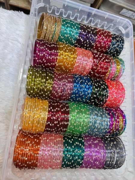 Premium Jelly Bangles Combo Set with Diamond Golden Bangles and Organiser Box Fashion Accessories Wholesale