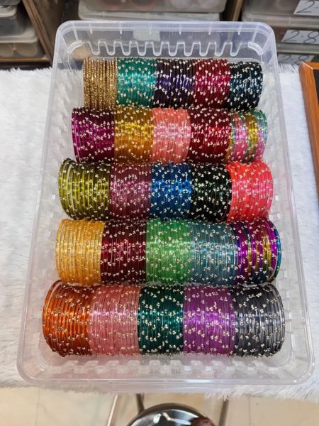 Premium Jelly Bangles Combo Set with Diamond Golden Bangles and Organiser Box Fashion Accessories Wholesale