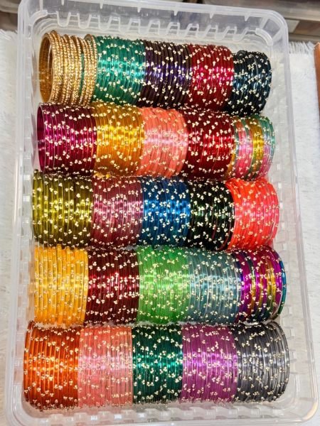 Premium Jelly Bangles Combo Set with Diamond Golden Bangles and Organiser Box Fashion Accessories Wholesale