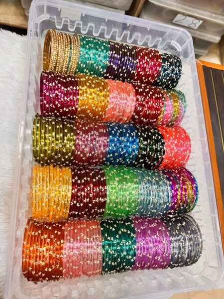 Premium Jelly Bangles Combo Set with Diamond Golden Bangles and Organiser Box Fashion Accessories Wholesale