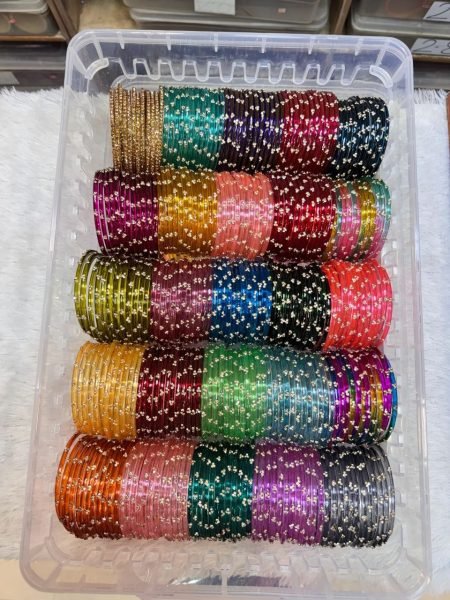 Premium Jelly Bangles Combo Set with Diamond Golden Bangles and Organiser Box Fashion Accessories Wholesale