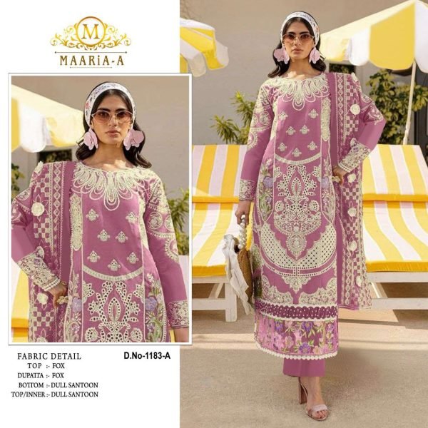 Premium Maria Semi Stitch Designer Suit Georgette Partywear Collection at Best Rates Pakistani Suits Wholesale