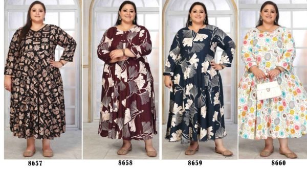 Premium Maroon Plus Size Long Kurti in Rayon Fabric for Casual Wear Plus Size Kurti / Gown