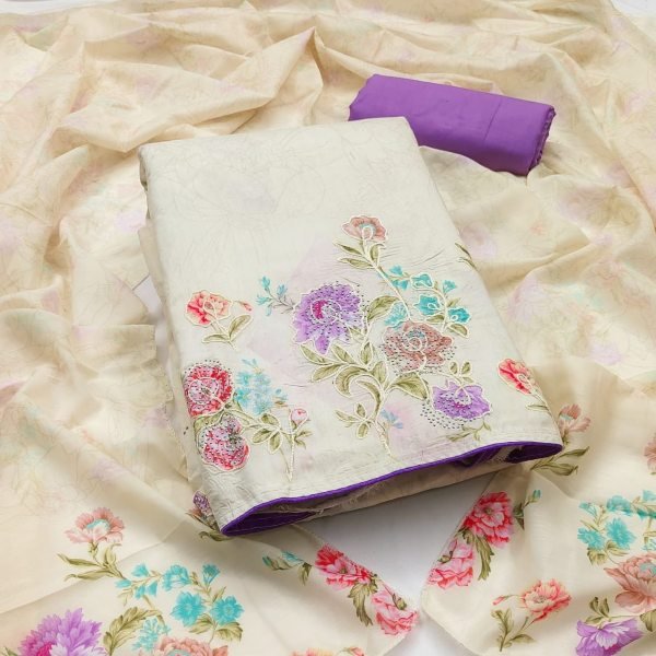 Premium Maslin Digital Print Suit Material for Women – Wholesale Rates Color Set Matching Dress Material Wholesale