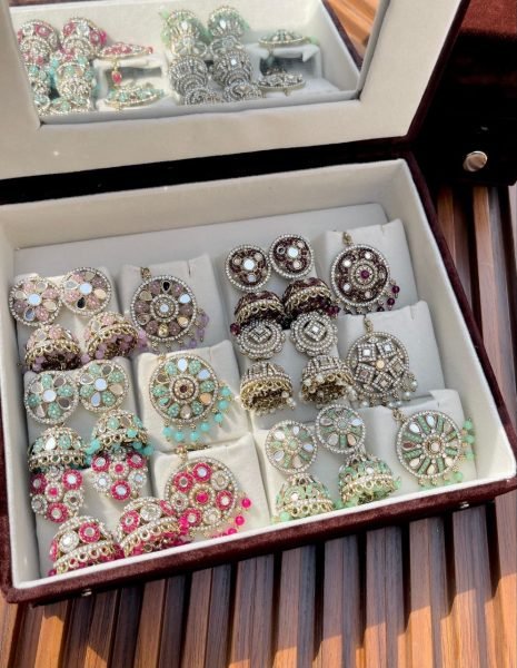 Premium Mirror Work Jhumki and Tika Combo Set For Wedding Wear Fashion Accessories Wholesale