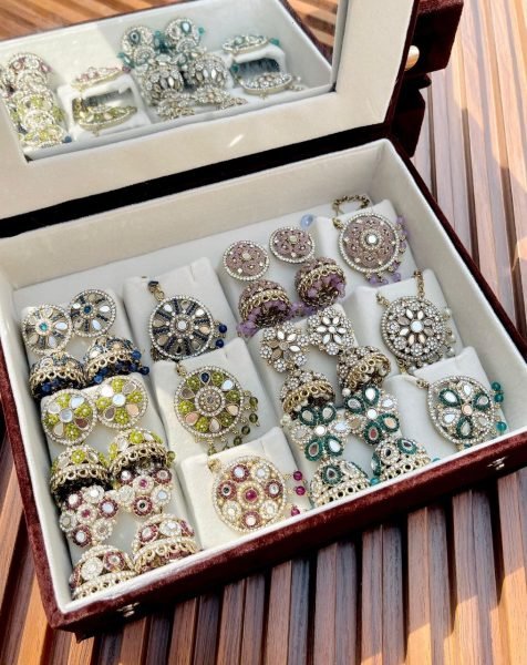 Premium Mirror Work Jhumki and Tika Combo Set For Wedding Wear Fashion Accessories Wholesale