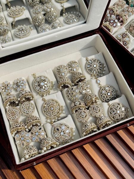Premium Mirror Work Jhumki and Tika Combo Set For Wedding Wear Fashion Accessories Wholesale