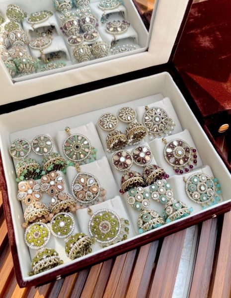 Premium Mirror Work Jhumki and Tika Combo Set For Wedding Wear Fashion Accessories Wholesale