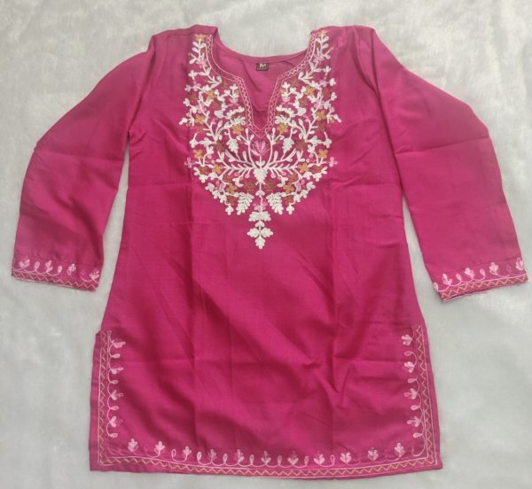Premium Office Wear Pink Cotton Kurta Tunics kurti