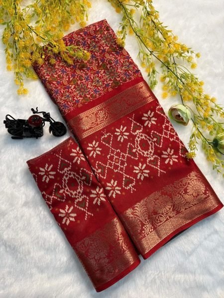 Premium Pure Dola Silk Saree with Bandhani Look   Original Jacquard Border Elegant Matching Blouse Wholesale Deal for Resellers  Bandhej Sarees Wholesale