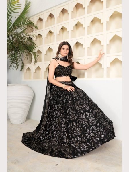 Premium Quality Black Color Embroidered Lehenga Choli  Designer Lehenga Choli