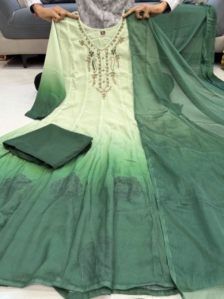 Premium Quality Handworks Neck Anarkali Set for Resellers and Retailers Anarkali Kurtis 