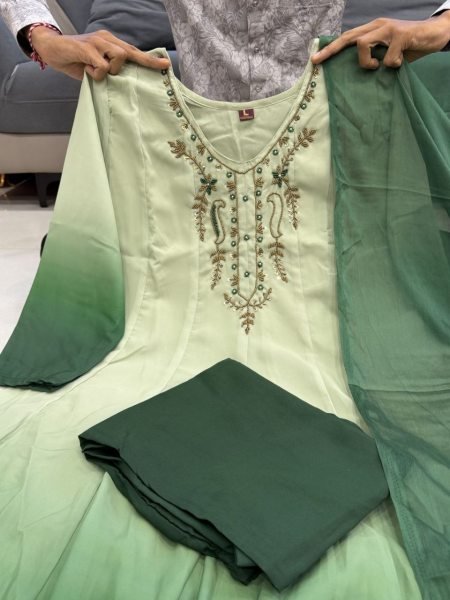 Premium Quality Handworks Neck Anarkali Set for Resellers and Retailers Anarkali Kurtis 