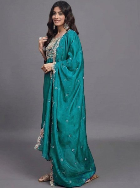 Premium Quality Teal Green Daily Wear Cotton Kurti Set for Resellers and Retailers Plus Size Kurti / Gown