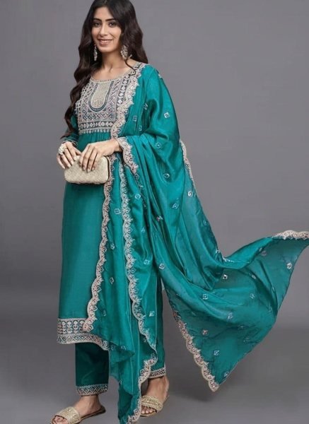 Premium Quality Teal Green Daily Wear Cotton Kurti Set for Resellers and Retailers Plus Size Kurti / Gown